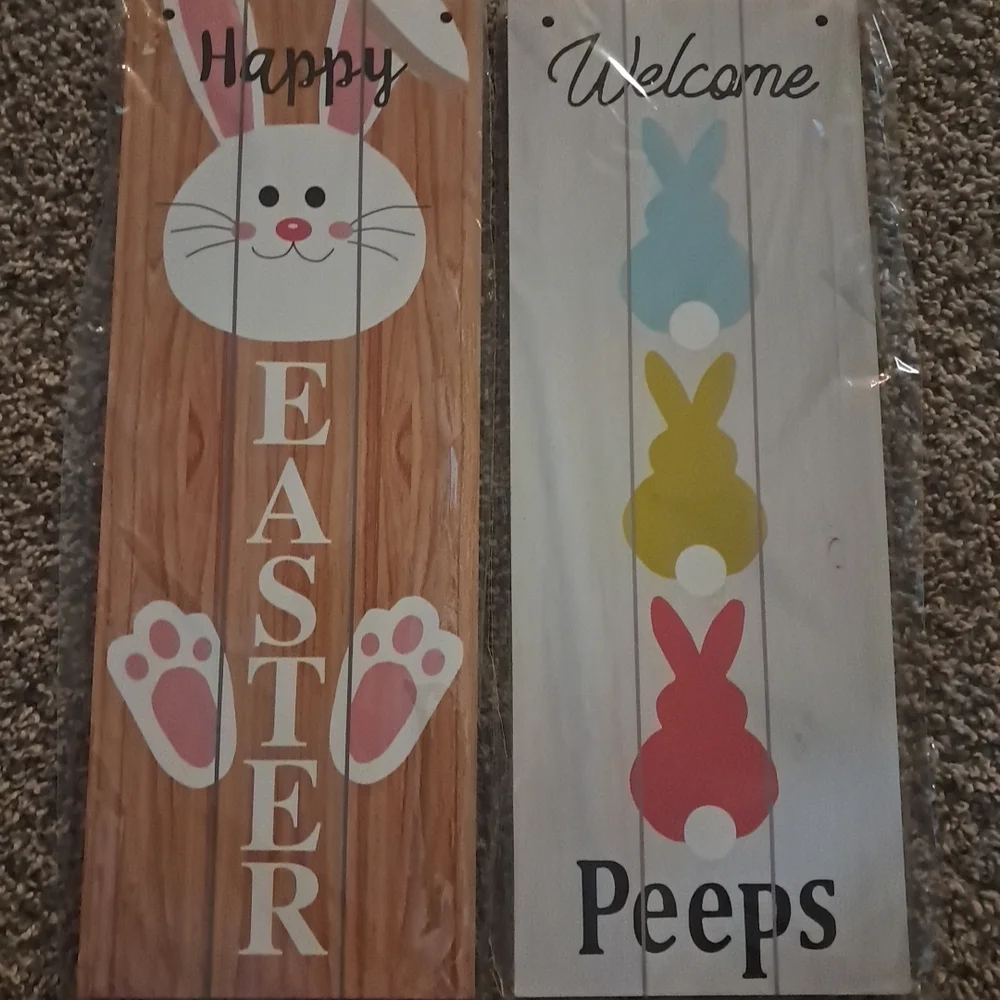 Easter Bunny Welcome Sign Set - Multicolor